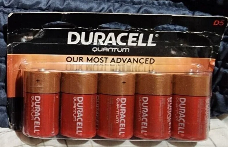 Duracell QU1300B5TBCD Quantum Alkaline D Batteries Pack of 5 New