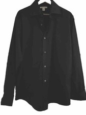 Banana Republic Shirt Long Sleeve Black Dressy Men s Large 16-16 1/2 cuffs fancy