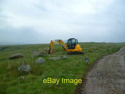 Foto 12x8 Bagger auf Barbary Rigg High Row Gleis Reparaturen in Arbeit c2012