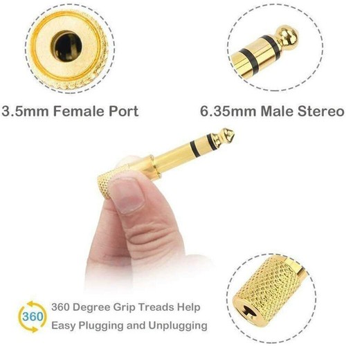 10 PC TRS Stereo Audio Headphone Adapter 6.35mm 1/4" Male to 3.5mm 1/8" Female - Picture 6 of 12