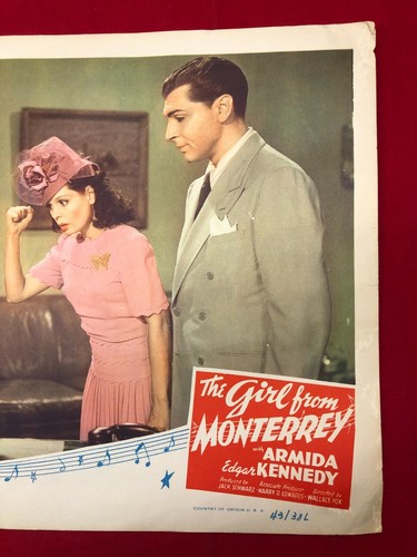 Vintage 1943 The Girl from Monterrey Armida Vendrell Lobby Card Movie Poster - Picture 4 of 12