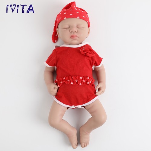 18"Eyes Closed Lifelike Silicone Reborn Girl Doll Child Accompany Washable 3200g - Picture 4 of 12