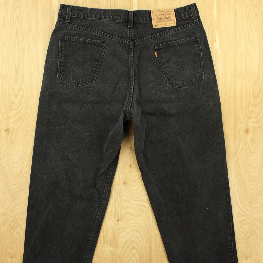 vtg usa made LEVI'S 550 faded black jeans 42 x 30 orange tab