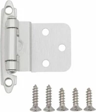 4-PACK (8 HINGES)  AMAZON BASICS 3/8" INSET HINGE SATIN NICKEL AB-4004 💎