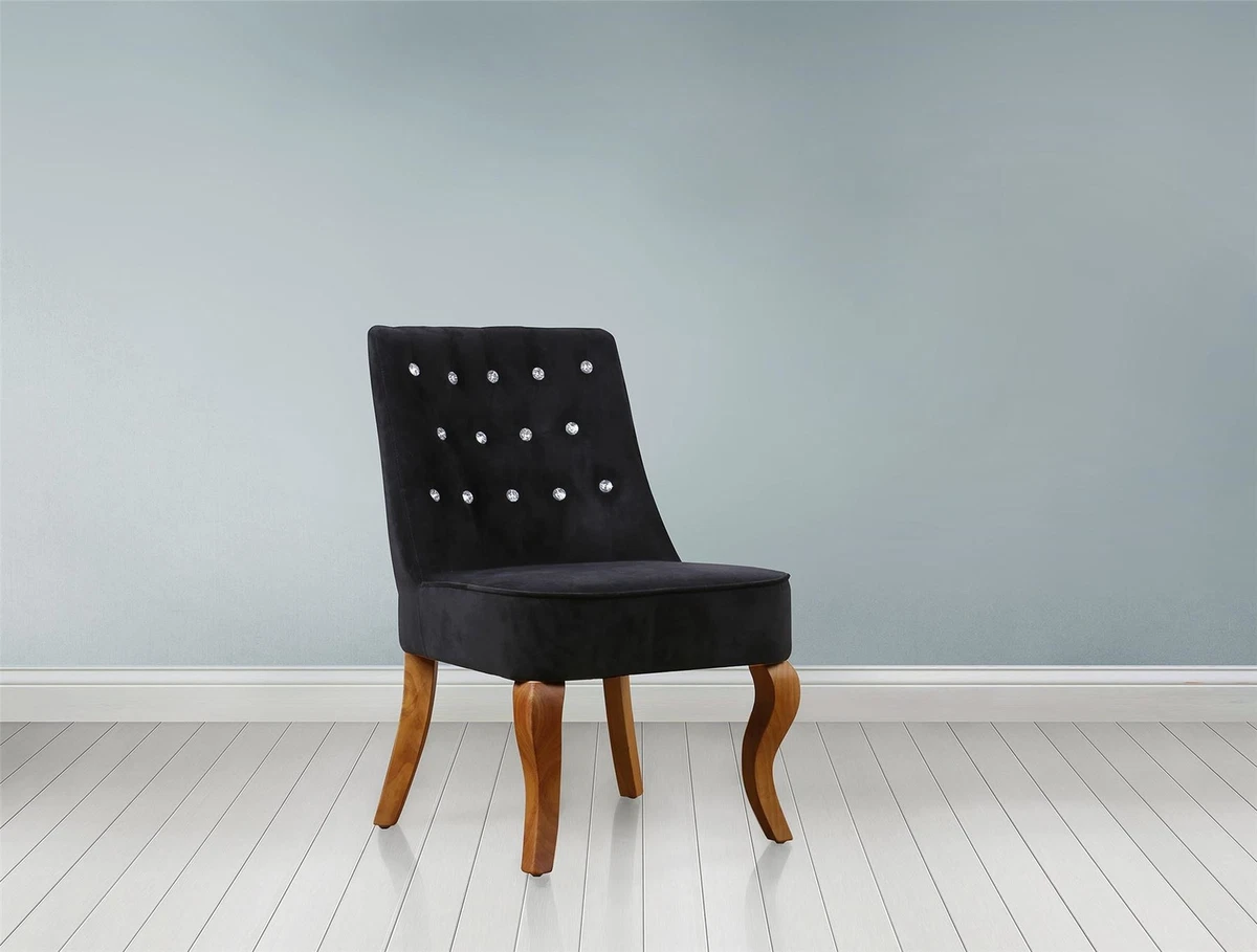 Black velvet bedroom chair outlet