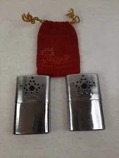 Jon-e Vintage Hand Warmer Set Of 2 Standard Size 1 With Red Bag Hunting Camping