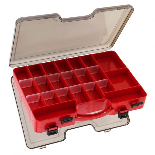 Portable Double Sided 44 Compartments Red Plastic Fishing Tackle Storage Box - Picture 5 of 12