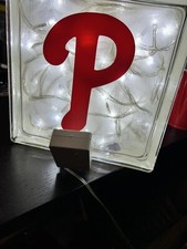 Baseball Lighted Glass Block Nightlight and Decoration