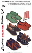 Simplicity # 7424 FELT Slippers Pattern Summer SHOES Espadrille Zapato zapatilla