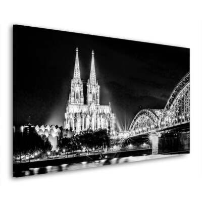 Köln Skyline Kölner Dom Leinwandbild Wandbild Kunstdruck XL Wanddeko