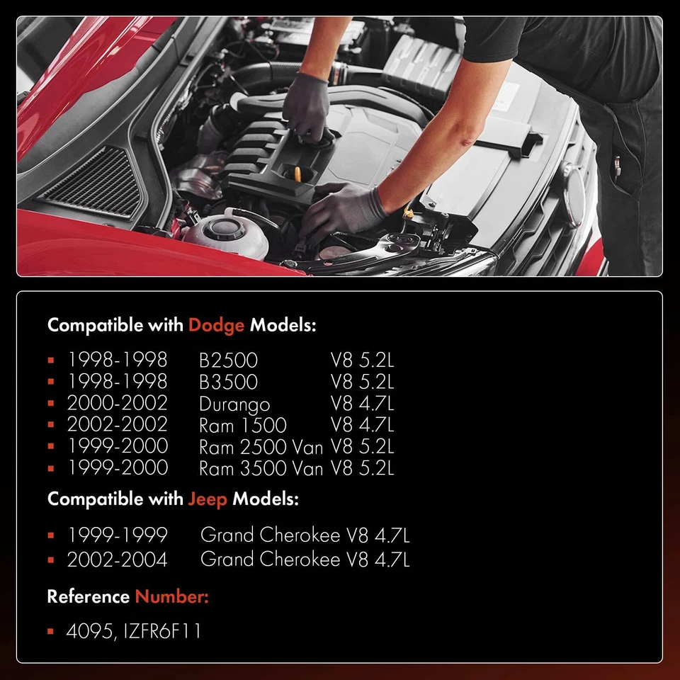 Velas de ignição 8x irídio e platina para Dodge B2500 Ram 1500 Jeep Grand Cherokee - Imagem 2 de 4