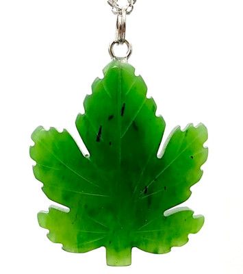 20mm Echt Nephrit Jade Ahornblatt Anhänger