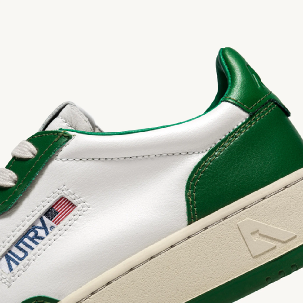 スニーカー AUTRY Men Sneakers Green AULMWB03 New AUTRY Mens MEDALIST LOW AULM WB03 WHITE/GREEN EUR 40