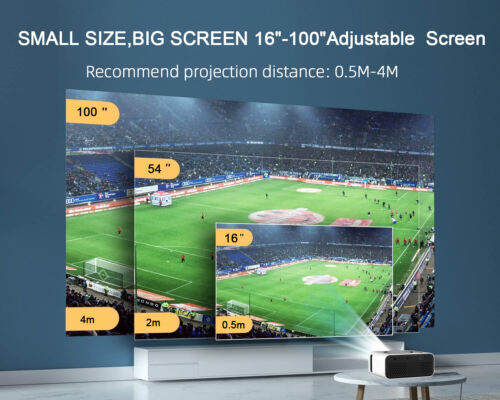 Proiettore 4K 7500 Lumen 1080P 3D LED Mini WiFi Video Home Theater Cinema - Foto 4 di 16