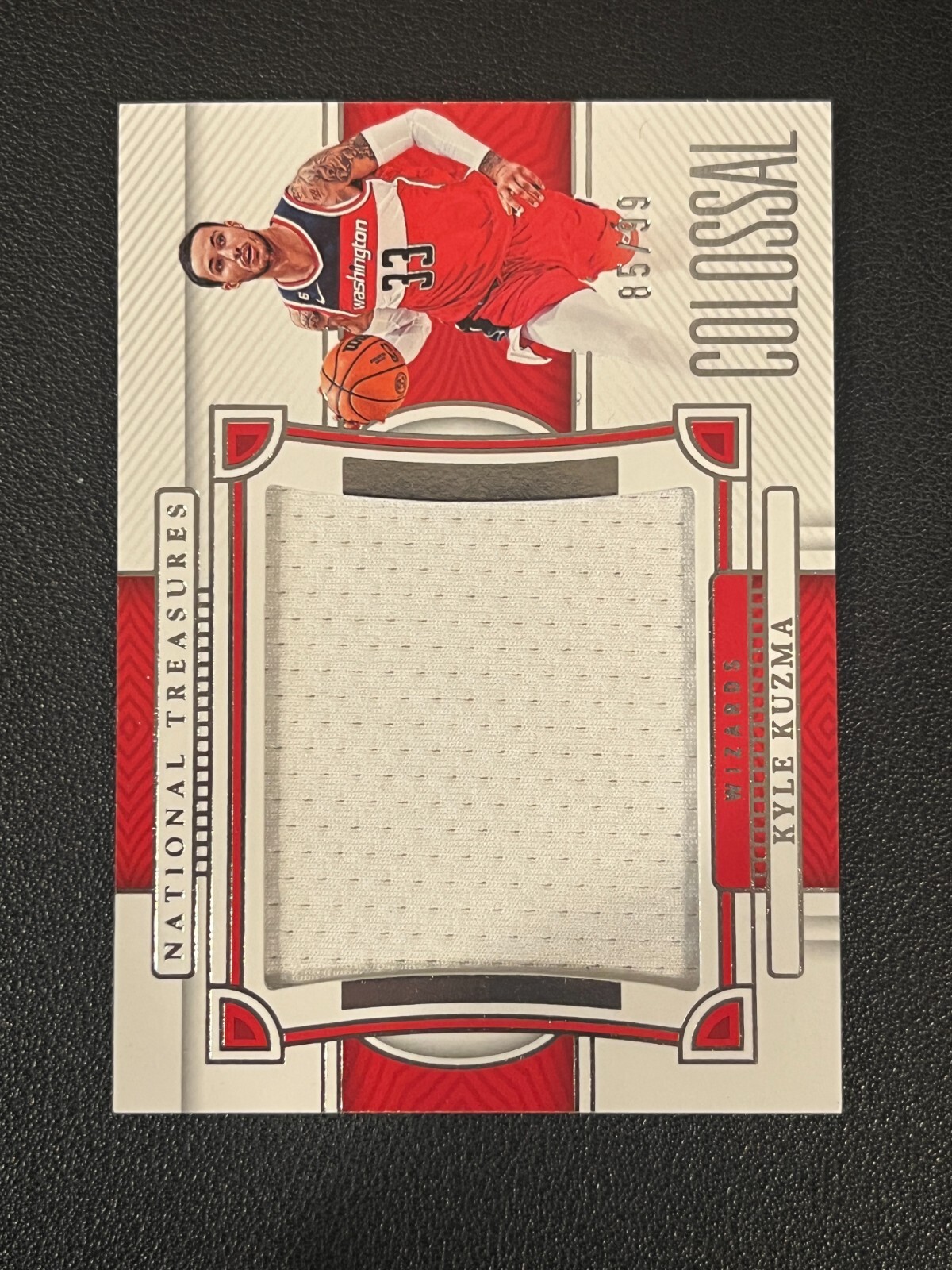 Kyle Kuzma 2022-23 National Treasures Colossal Materials Relic Wizards CM-KWK