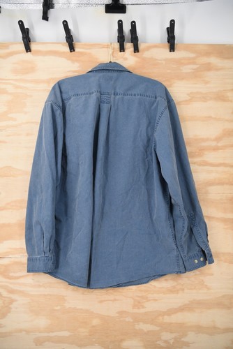Vintage LL Bean Sun Wash Canvas Shirt OFCW7 Blue Mens XL REG L/S Button Down - 第 16/16 張圖片