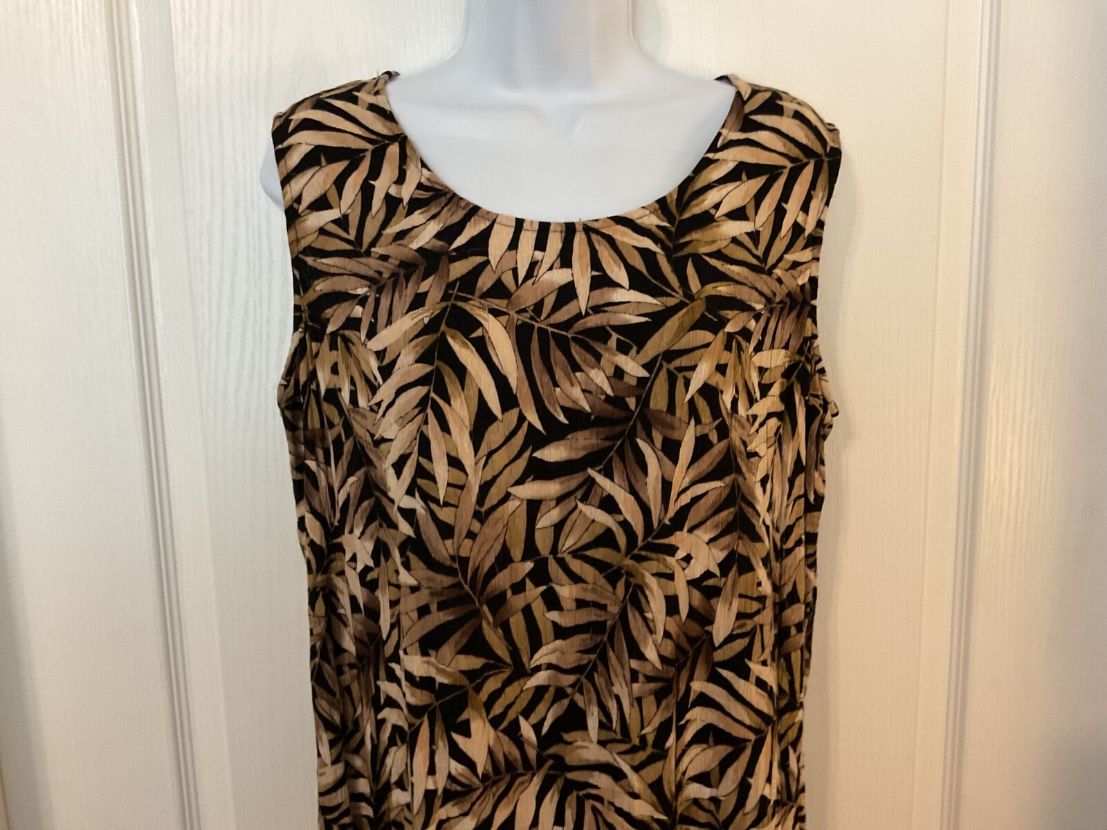 Studio 1940 Brown Leaf Patterned Short Sleeve Jac… - image 8