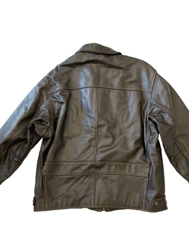 Winlit Leather Jacket Brown Full Zip Men’s Size XL Vintage Good Condition - Picture 13 of 14