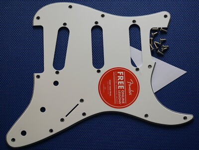 . Fender Squier Affinity Series Stratocaster Strat PICKGUARD Guitar; White; 3Ply