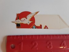 Stara vintage Halloween Sowa Pełnia Księżyca Imię Miejsce Karta Nieużywana