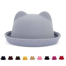 Formal Trilby Bowler Hat - Wool Felt Fedora Hats Women Fashion Derby Headwear