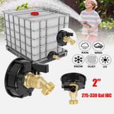 275-330 Gal IBC Tote Tank Hose Adapter 2" Brass Fittings Water Valve Connector