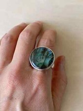 Anniversary Labradorite Ring 925 Sterling Silver Handmade Ring All Size R390