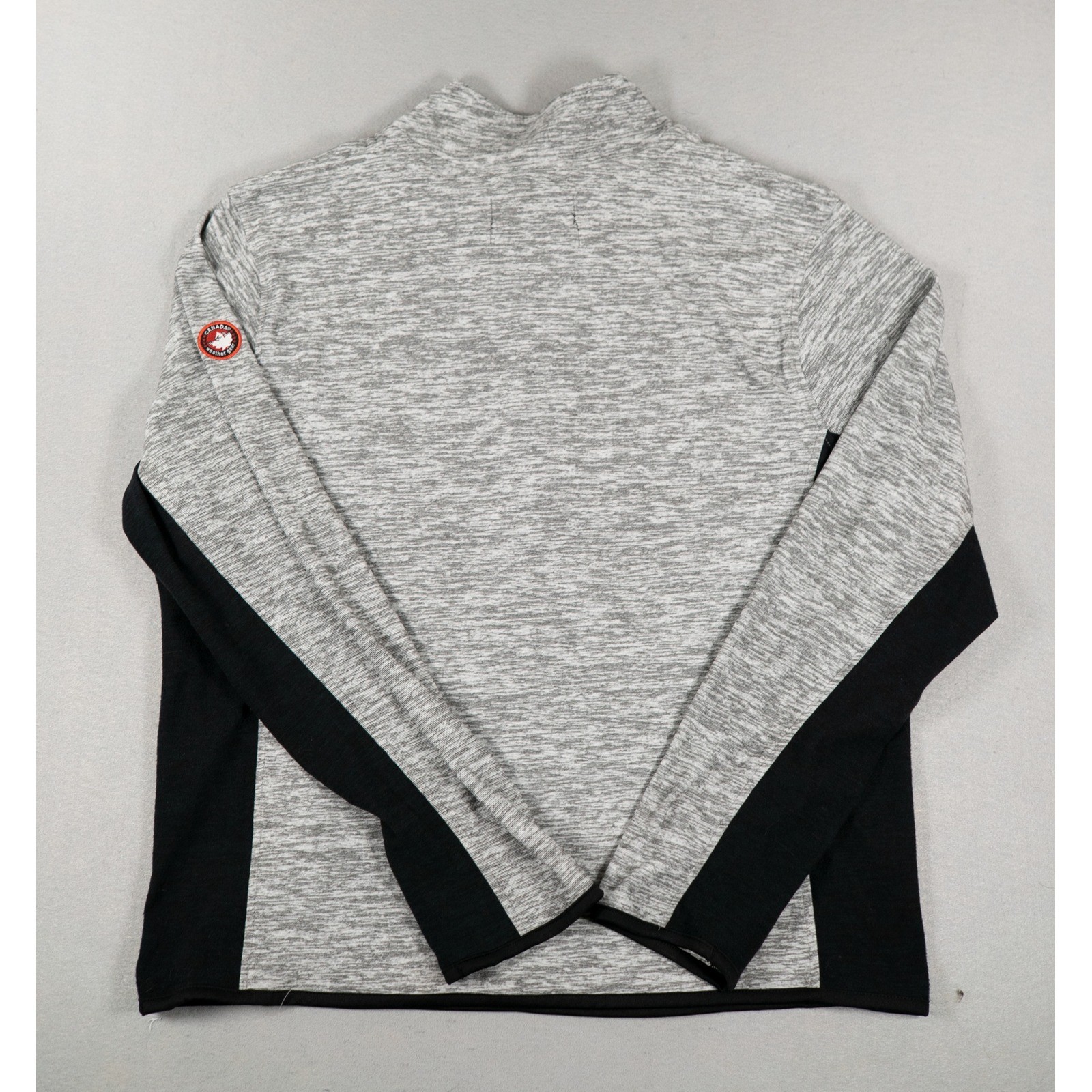 Canada Weathergear Mens Quarter Zip Pullover Space Dye Grey Black Large Sporty image 8