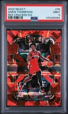 2023 PANINI SELECT RED CRACKED ICE #96 AMEN THOMPSON ROOKIE RC PSA 9