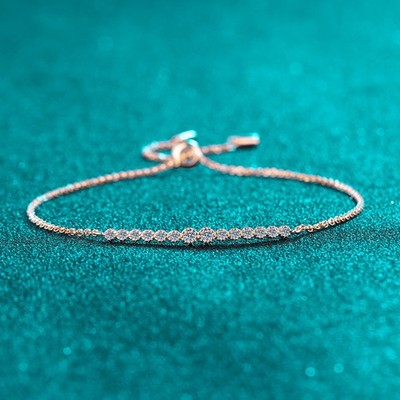 S925 reines Silber voll Mosambik Champagner Gold Armband Frau