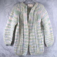 Vintage Italian Mohair Wool Cardigan Pastel Knit Made in Italy Size 40