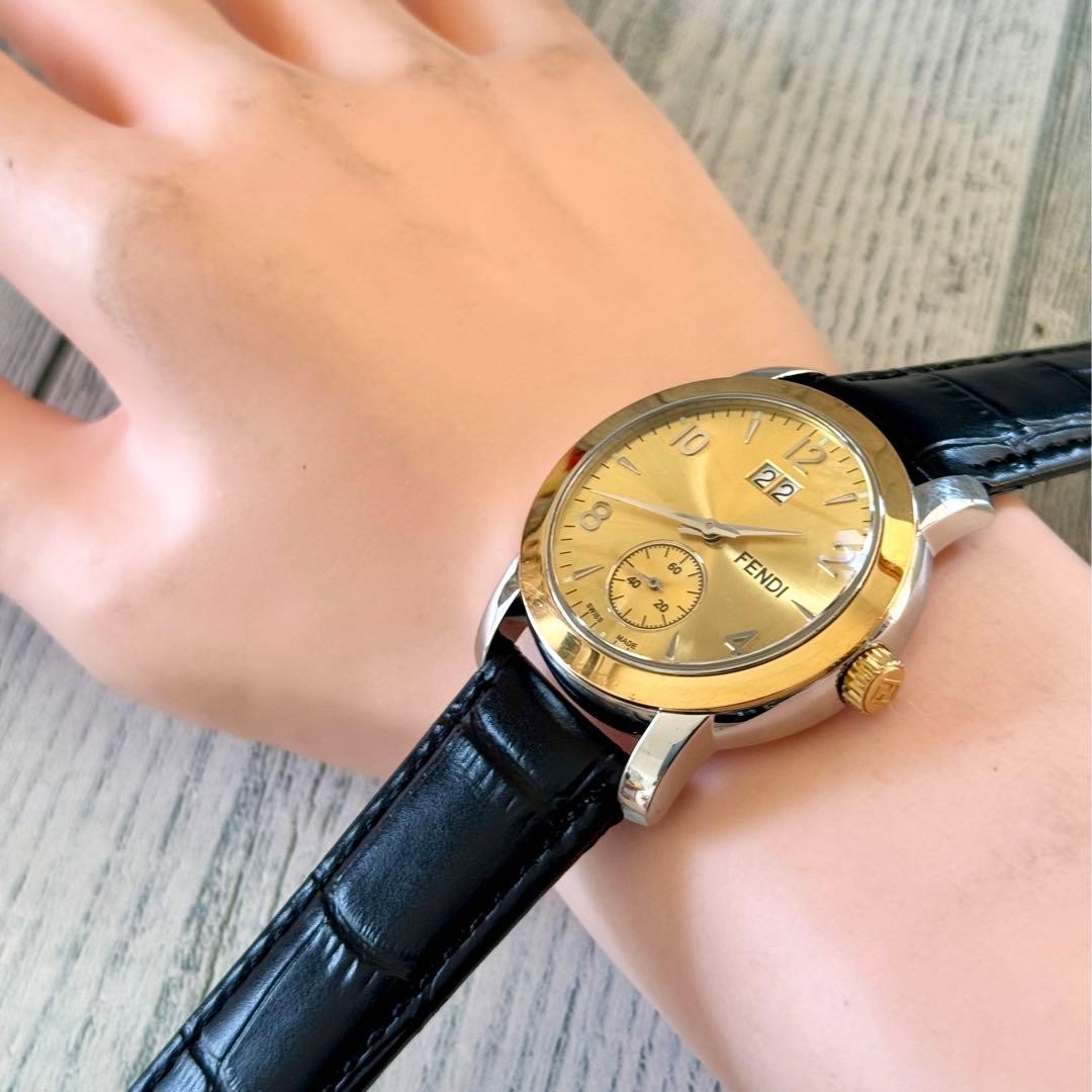 FENDI Watch 2100G Gold Round Men's Fendi,18806 thumbnail 4