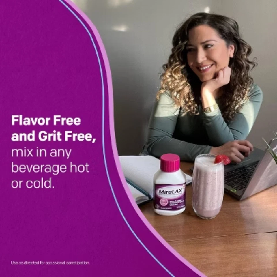 Miralax Suave Alivio del Estreñimiento - Polvo Laxante Osmótico, Sin Efectos Secundarios Duros Foto 2 de 4