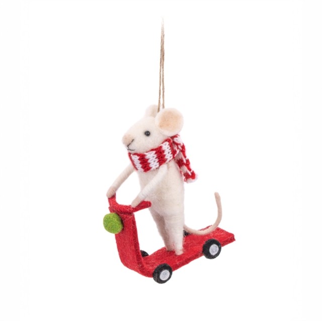 Fancy Mouse on a Scooter Felt Decoration (General merchandise)