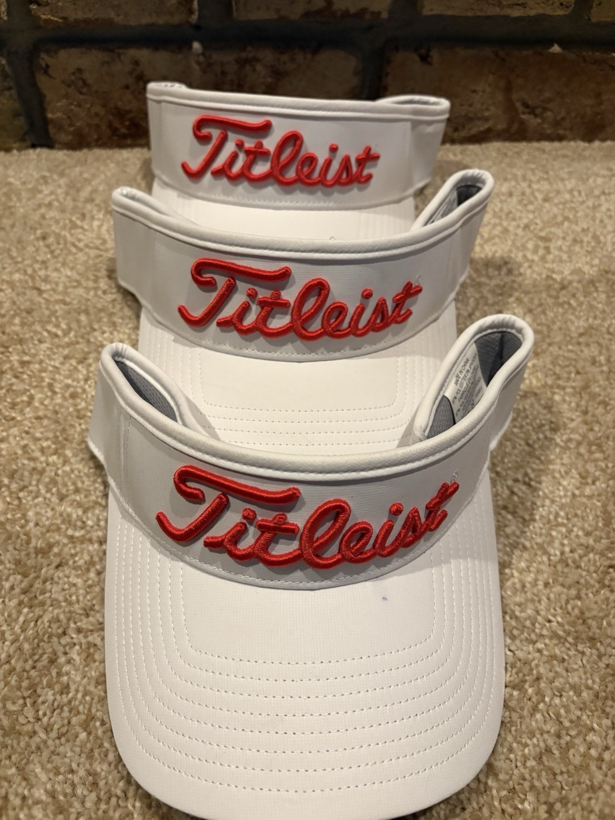 3 Titleist Tour Performance White men&rsquo;s visors  with red s