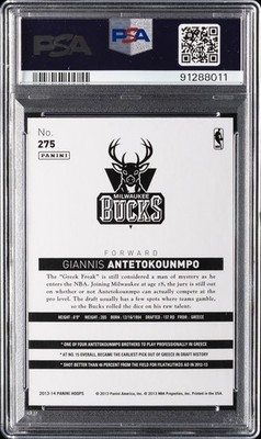 2013 PANINI HOOPS BLUE #275 GIANNIS ANTETOKOUNMPO ROOKIE RC PSA 9 