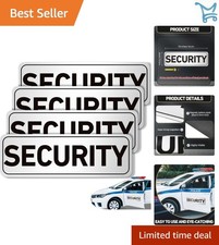 Security Car Magnet Signs 4 Pack Waterproof Reflective Heavy Duty Decals