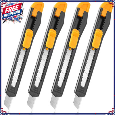 Utility Knife 4-24pc Box Cutter Retractable 9mm Snap Off Blade Razor Opener Tool