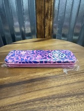 Vera Bradley Pencil Set With Tin Katalina Pink With Pencils  Sharpener Dented