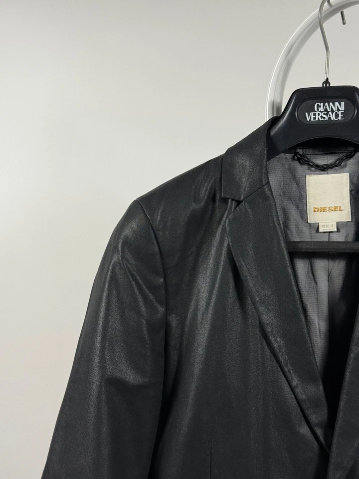 Diesel Men’s Blazer Avant Garde Y2K Black glossy size S - Image 4 of 4