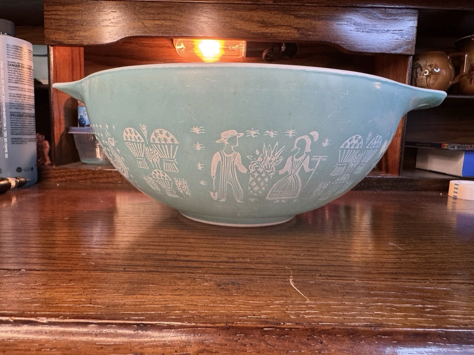 Pyrex Butterprint Cinderella Large Nesting Mixing Bowl 444 4Qt 13”Pristine