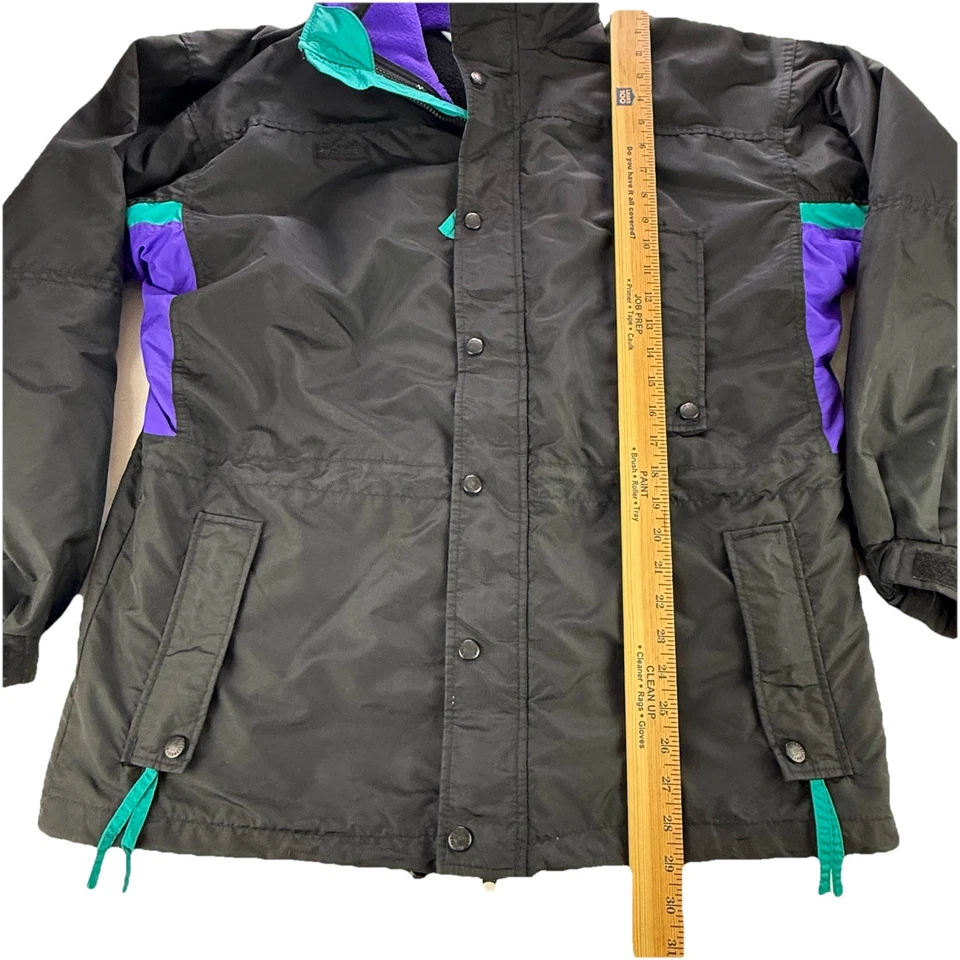 VTG Columbia Long's Peak 3-in-1 Jacket Black Green Purple Fleece Mens Medium USA - Image 3 of 4