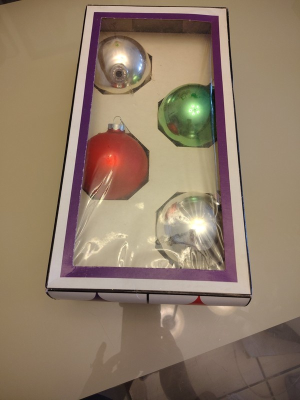 Vintage Large Red Silver And Green Christmas Ornaments By The Christmas Gallery
