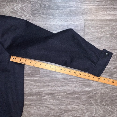 Vintage LL Bean Christopher Dawes Navy Blue Wool Bomber Jacket Sz. L England - Picture 7 of 10