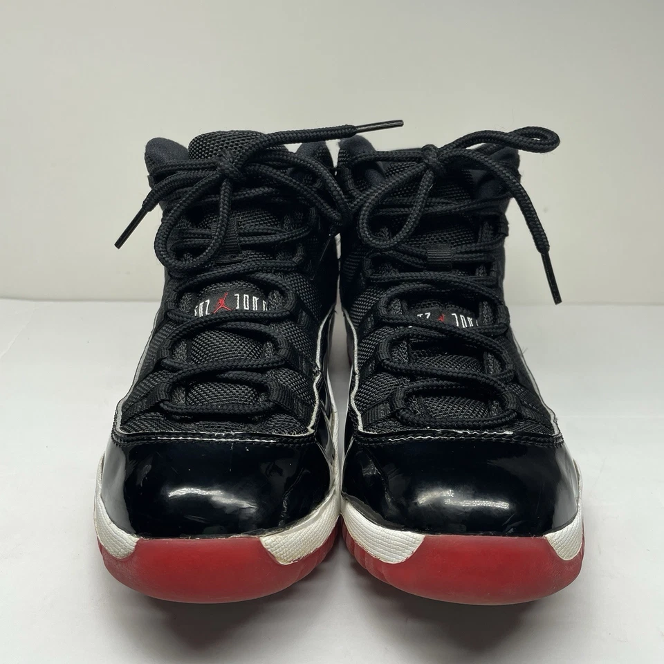 Nike Air JORDAN 11 Retro Playoffs BRED Sz 3Y 2019 Black/Red 378038-061🔥 - Imagem 3 de 4