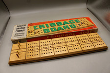 Vintage 1967 Milton Bradley Wooden Cribbage Board 4626 w/ Steel Pegs