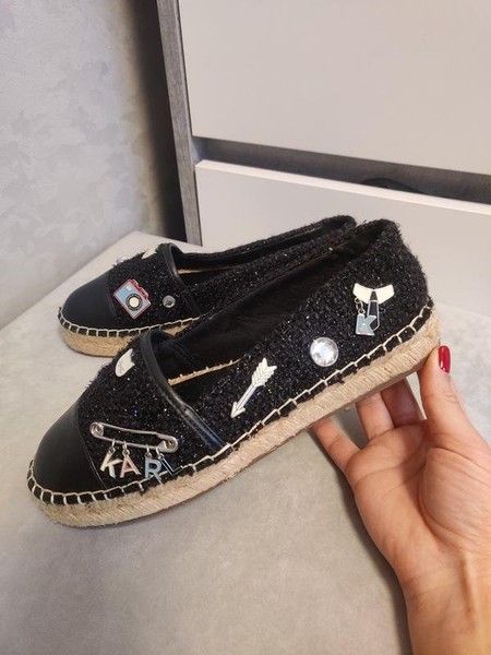 Women Karl Lagerfeld Espadrilles Black Textile 36
