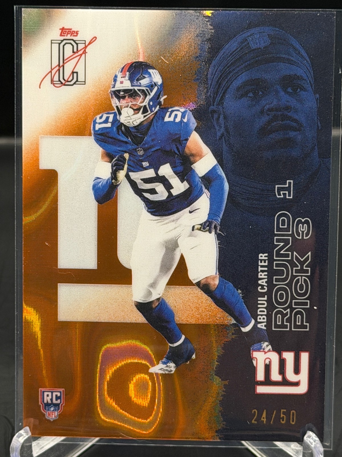 2025 Topps Signature Class #118 Abdul Carter Orange Lava #/50
