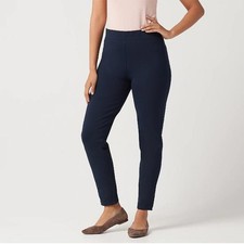 Susan Graver Weekend Premium Stretch Slim-Leg Pants Navy