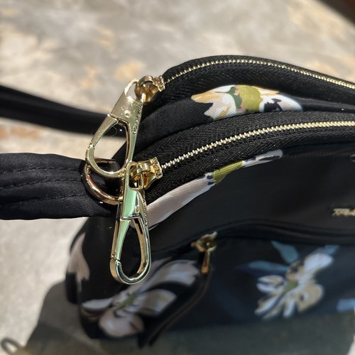 Travelon Anti-Theft Addison Small Crossbody Floral Black 9"W x 7.25"H x 3.5"D - Picture 8 of 9